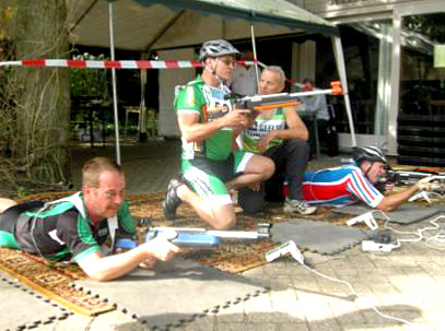 het GKV club kampioenschap wordt beslecht in een heuse biathlon: kajakken/fietsen en liggend precisie-schieten